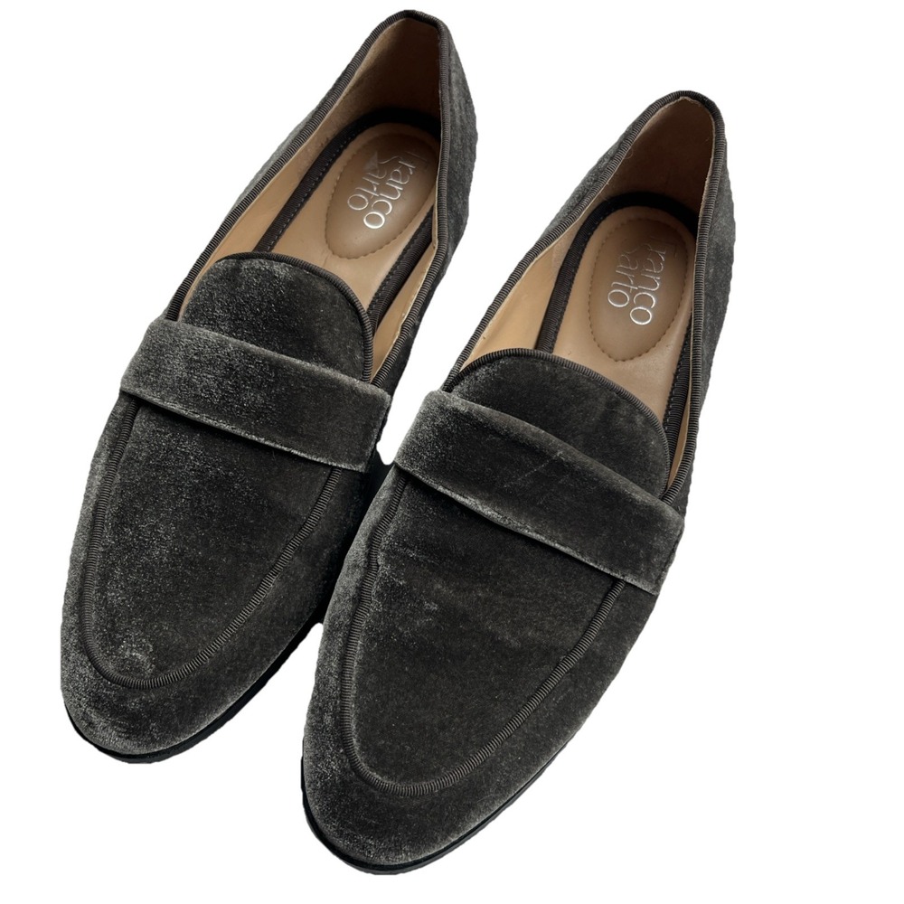 Franco Sarto L-Hudley Women's Velvet Slip On Loafers Shoes Size 9M Dark Gray‎